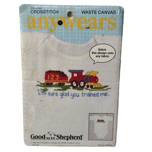Good Shepherd Anywears Train Counted Crosstitch Kit 1988 Vintage #83646 NEW